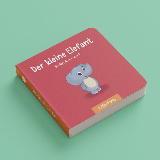 Children's book titled 'Der kleine Elefant' with a cartoon elephant on a green background